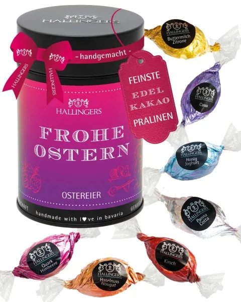 Frohe Ostern - Pralinen-Osterei, ohne Alkohol handmade