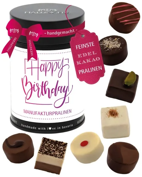 Happy Birthday Pink - Pralinen, ohne Alkohol handmade