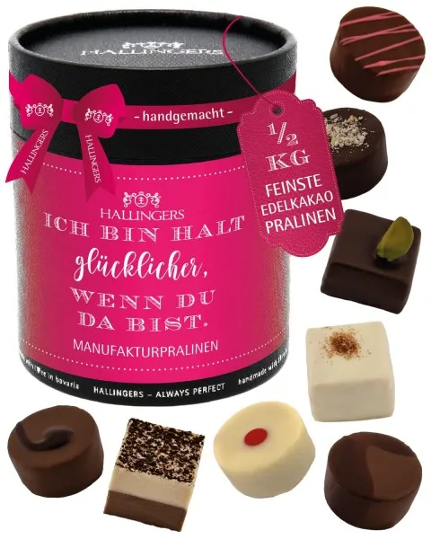 Ich bin halt glücklicher wenn? XXL - Pralinen, ohne Alkohol handmade