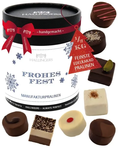 Frohes Weihnachtsfest XXL - Pralinen, ohne Alkohol handmade