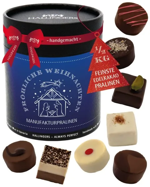 Fröhliche Weihnachten XXL - Pralinen, ohne Alkohol handmade