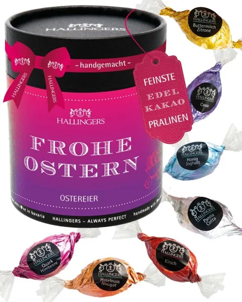 Frohe Ostern XXL - Pralinen-Osterei, ohne Alkohol handmade