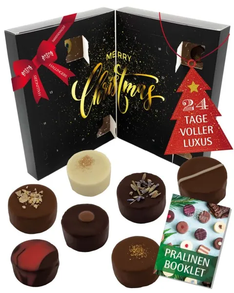 Adventskalender Golden Christmas - Pralinen, mit & ohne Alkohol
