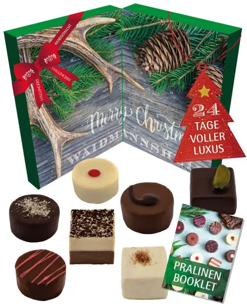 Adventskalender Merry Christmas Waidmannsheil - Pralinen, ohne Alkohol handmade