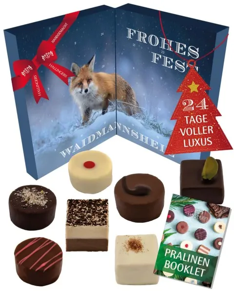Adventskalender Waidmannsheil Fuchs - Pralinen, ohne Alkohol handmade