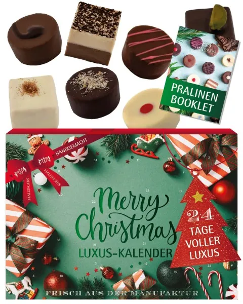Adventskalender Retro Christmas - Pralinen, ohne Alkohol handmade