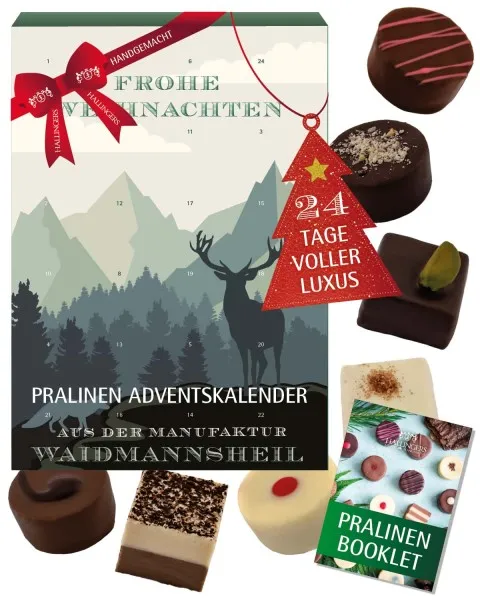 Adventskalender Waidmannsheil Modern - Pralinen, ohne Alkohol handmade