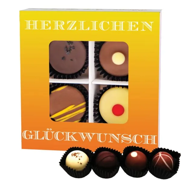 Herzlichen Glückwunsch - Pralinen, ohne Alkohol handmade