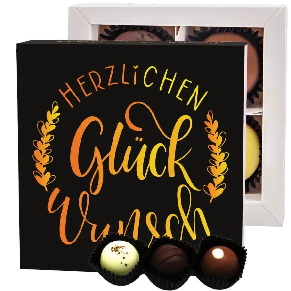 Herzlichen Glückwunsch - Pralinen, ohne Alkohol handmade