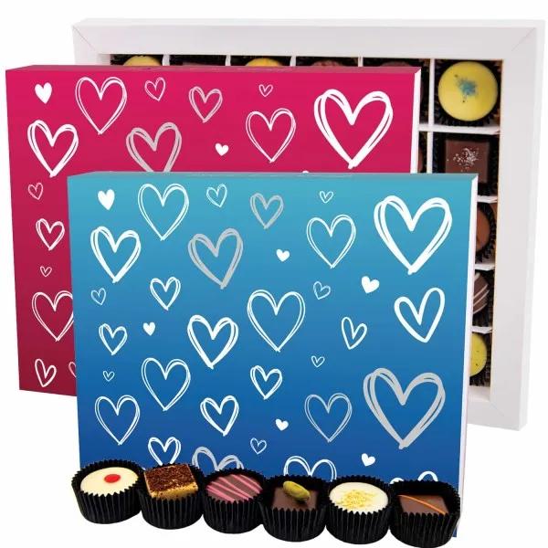 Pink&Blue Hearts 2x XXL - Pralinen, ohne Alkohol handmade