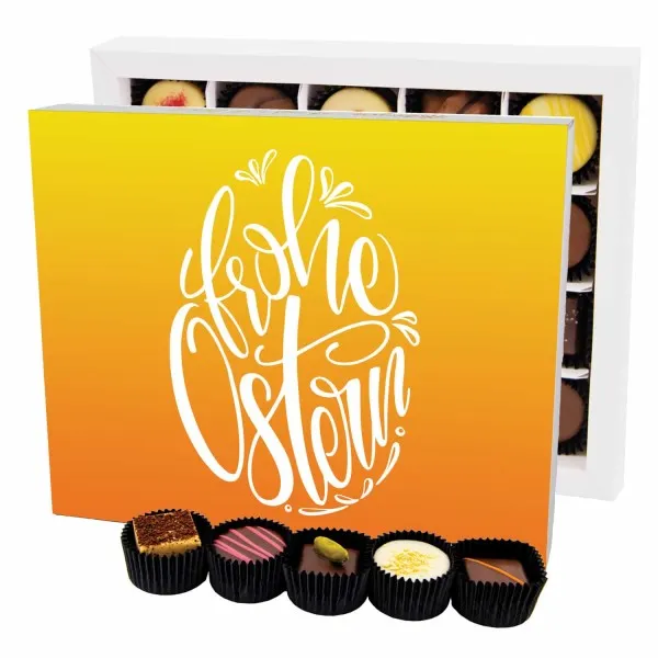 Frohe Ostern Osterei XL - Pralinen, ohne Alkohol handmade