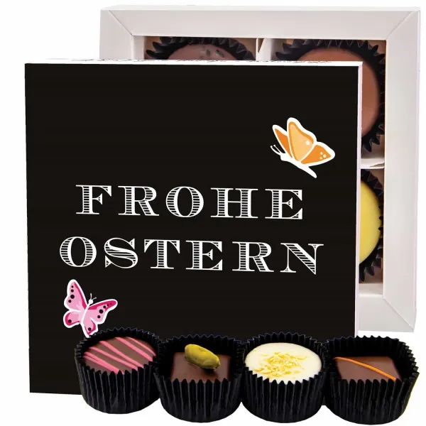 Frohe Ostern Black - Pralinen, ohne Alkohol handmade