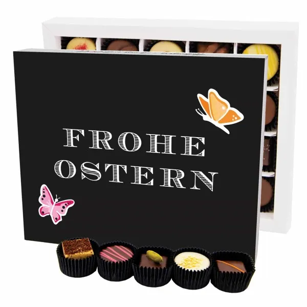 Frohe Ostern Black XL - Pralinen, ohne Alkohol handmade