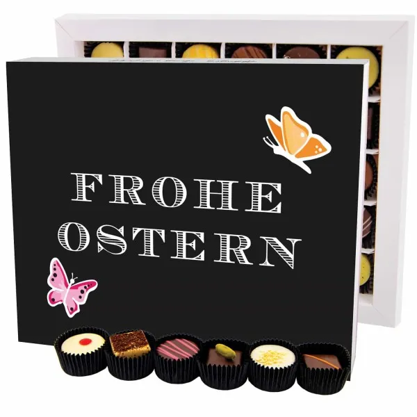 Frohe Ostern Black XXL - Pralinen, ohne Alkohol handmade