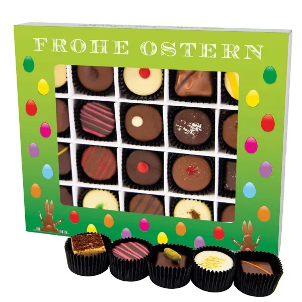 Frohe Ostern grün XL - Pralinen, mit & ohne Alkohol