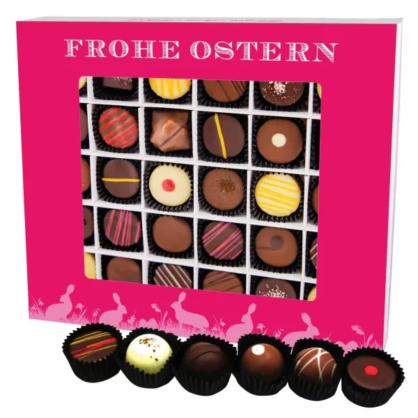 Frohe Ostern pink XXL - Pralinen, mit & ohne Alkohol