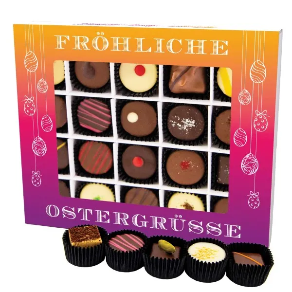 Fröhliche Ostergrüße XL - Pralinen, ohne Alkohol handmade