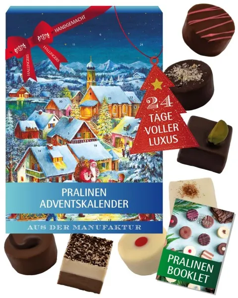 Adventskalender Bergdorf - Pralinen, ohne Alkohol handmade