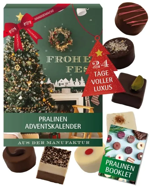 Adventskalender Weihnachten Zuhause - Pralinen, ohne Alkohol handmade