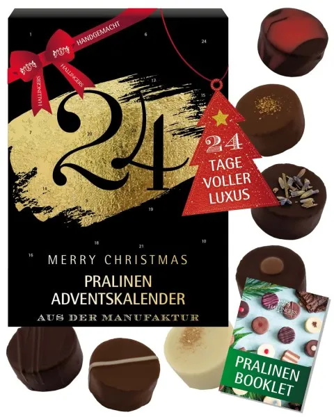Adventskalender Merry Christmas - Pralinen, mit & ohne Alkohol