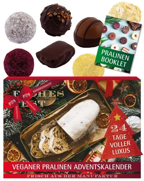 Adventskalender Adventsstimmung - Vegane Pralinen, mit & ohne Alkohol