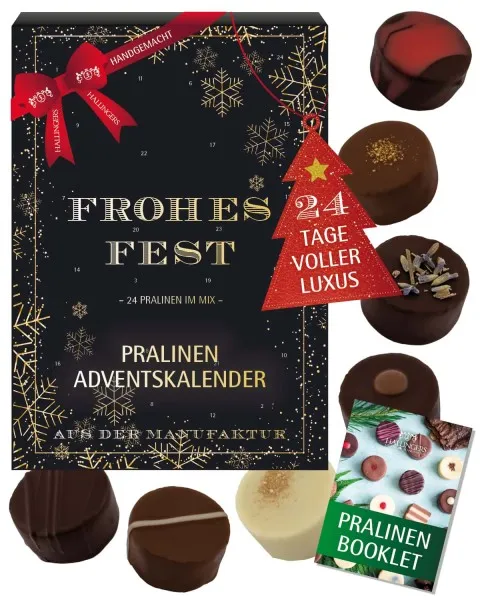 Adventskalender Frohes Fest - Pralinen, mit & ohne Alkohol