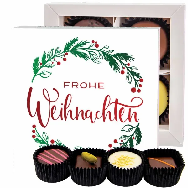 Frohe Weihnachten Kranz - Pralinen, ohne Alkohol handmade