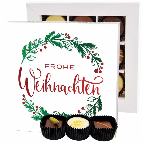 Frohe Weihnachten Kranz L - Pralinen, ohne Alkohol handmade