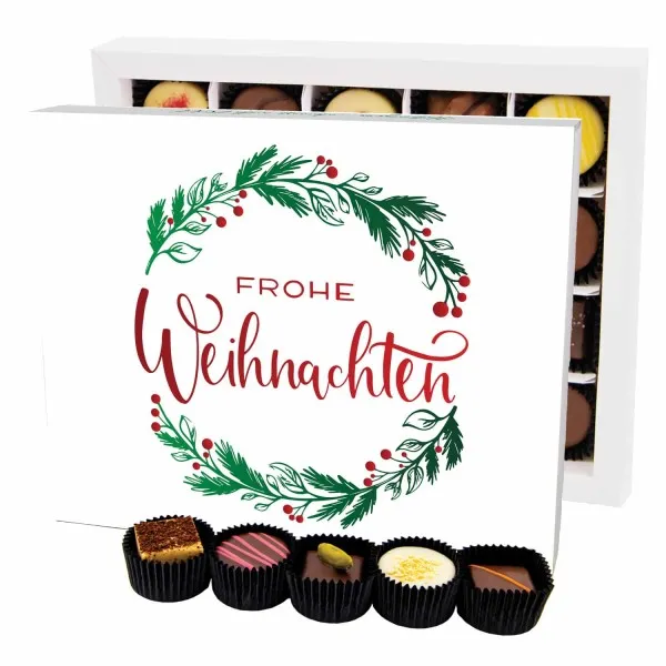 Frohe Weihnachten Kranz XL - Pralinen, ohne Alkohol handmade
