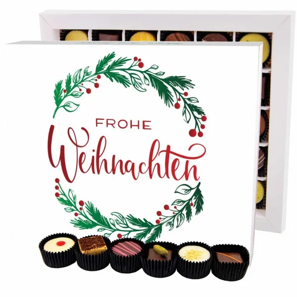 Frohe Weihnachten Kranz XXL - Pralinen, ohne Alkohol handmade