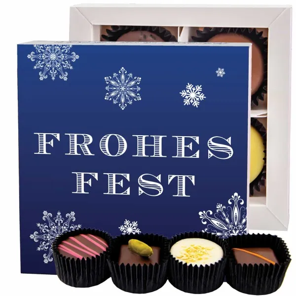 Frohes Fest Blau - Pralinen, ohne Alkohol handmade