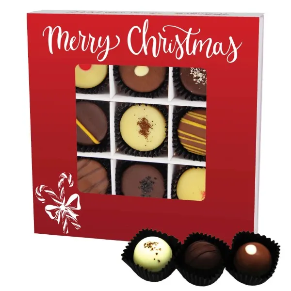 Merry Christmas Rot L - Pralinen, mit & ohne Alkohol