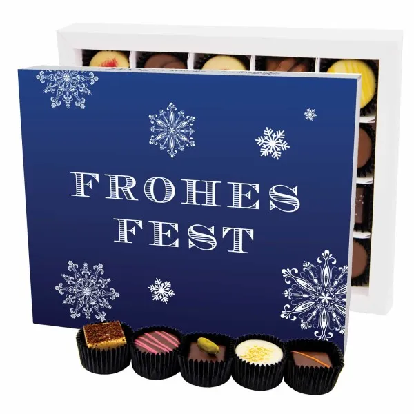 Frohes Fest Blau XL - Pralinen, ohne Alkohol handmade