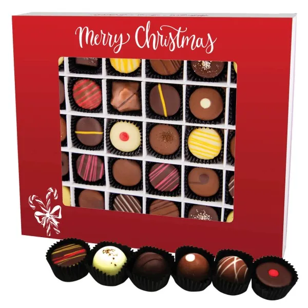 Merry Christmas Rot XXL - Pralinen, mit & ohne Alkohol
