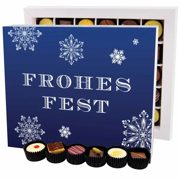 Frohes Fest Blau XXL - Pralinen, ohne Alkohol handmade