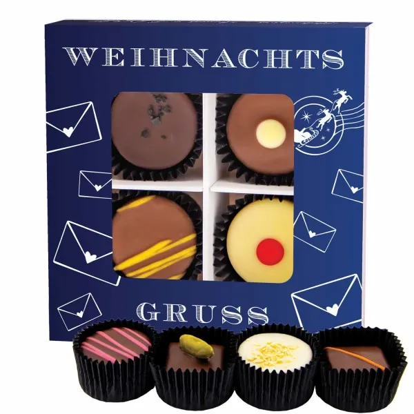 Weihnachtsgruß - Pralinen, mit & ohne Alkohol