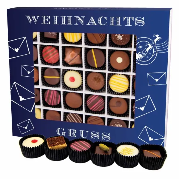 Weihnachtsgruß XXL - Pralinen, mit & ohne Alkohol