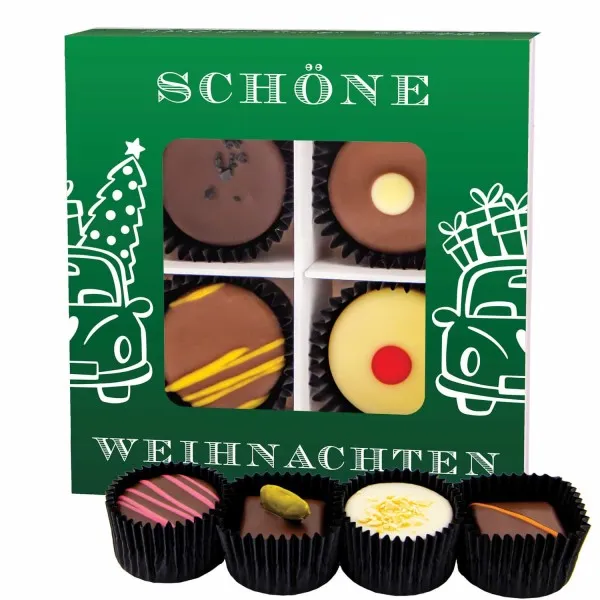 Schöne Weihnachten Green - Pralinen, mit & ohne Alkohol