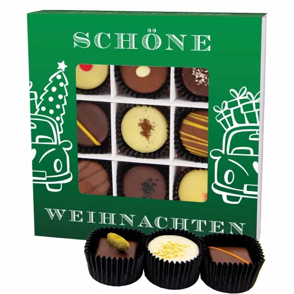 Schöne Weihnachten Green L - Pralinen, mit & ohne Alkohol