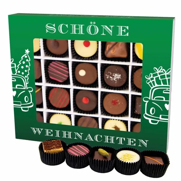 Schöne Weihnachten Green XL - Pralinen, mit & ohne Alkohol