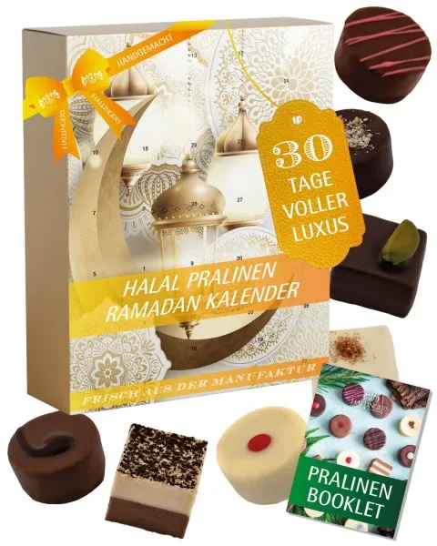 Ramadankalender Ramadan - Mubarak - Pralinen Halal, ohne Alkohol handmade