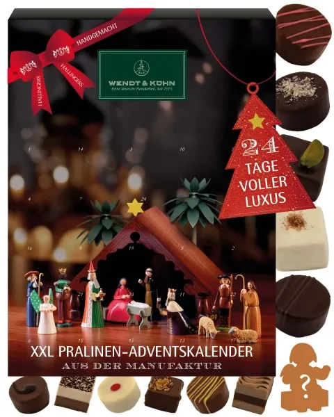 Adventskalender Wendt & Kühn - Pralinen & Engel, ohne Alkohol mit Engel
