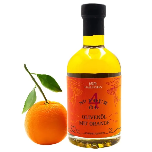 No. 4 (Natives Olivenöl Orange) - Premium-Öl, in Geschenk-Flasche