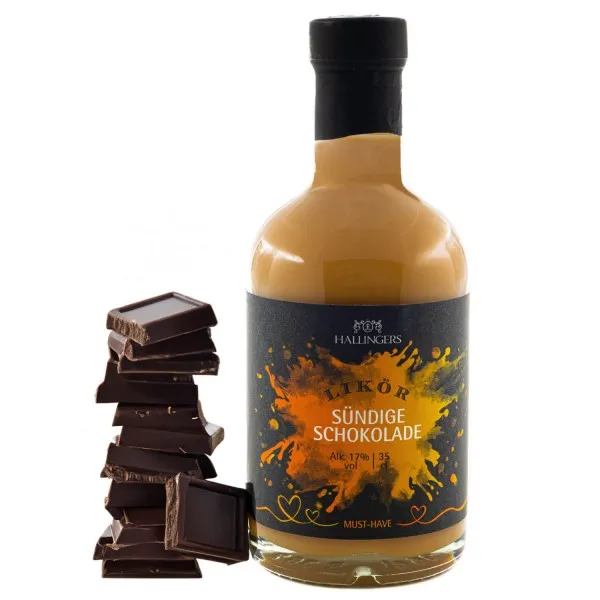 Schokolade (17% vol.) - Edel-Sahnelikör, in Geschenk-Flasche