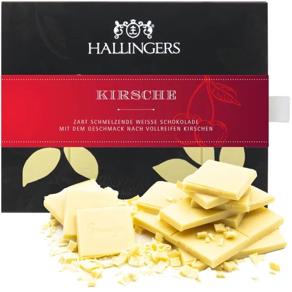 Weiße Tafel Kirsche (Kirsche) - Weiße Schokolade, handmade ohne Alkohol