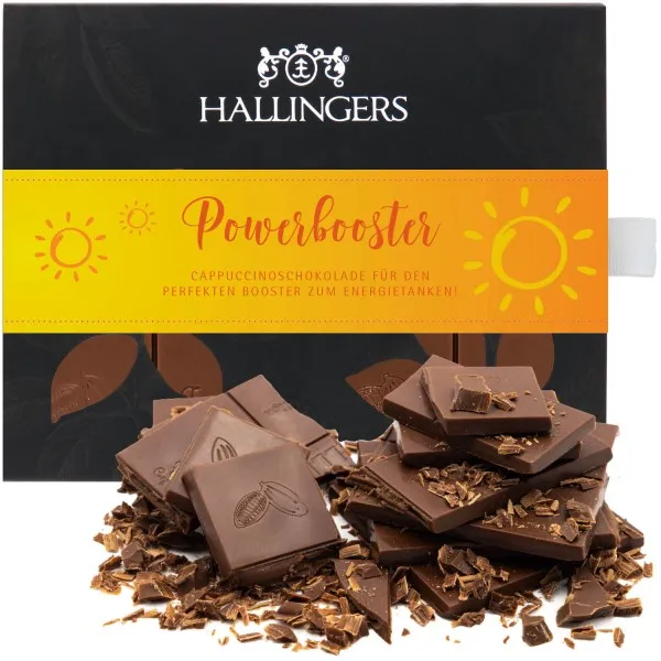 Vollmilch-Tafel Power Booster (Cappuccino) - Schokolade, handmade ohne Alkohol