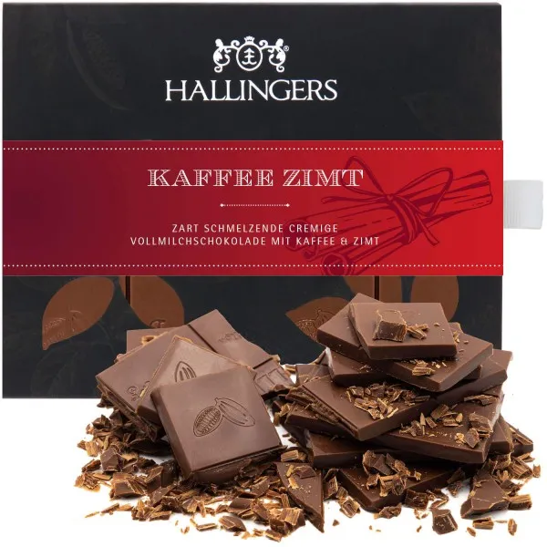 Vollmilch-Tafel Kaffee-Zimt (Kaffee-Zimt) - Schokolade, handmade ohne Alkohol