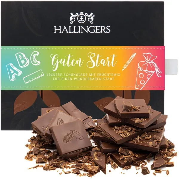Vollmilch-Tafel Guten Start (Mango-Vanille) - Schokolade, handmade ohne Alkohol