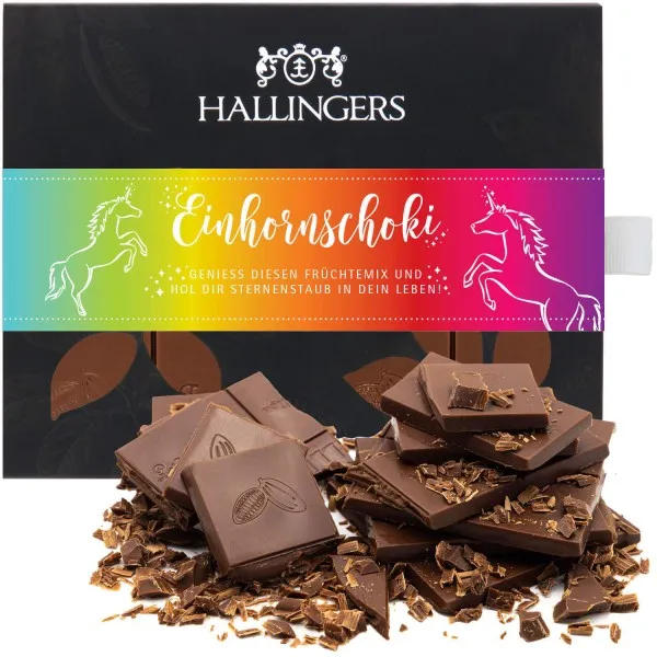 Vollmilch-Tafel Einhorn-Schoki (Mango-Vanille) - Schokolade, handmade ohne Alkohol