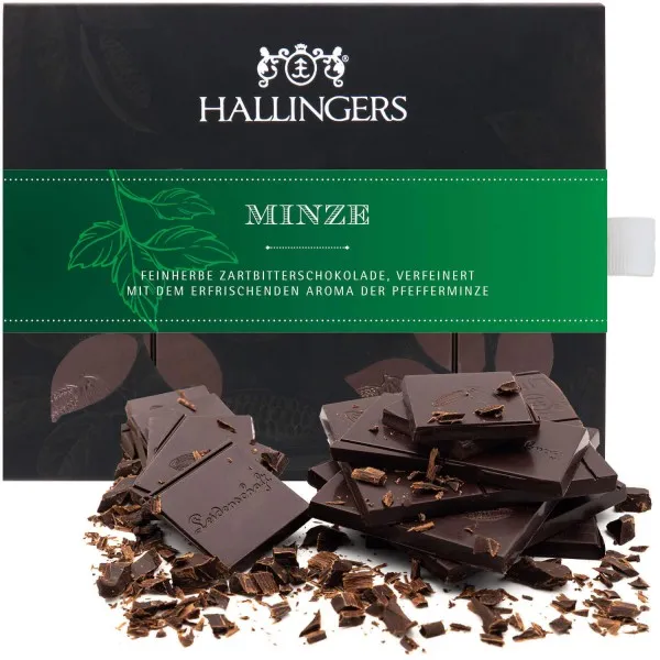 Zartbitter-Tafel Minze (Minze) - Vegane Schokolade, handmade ohne Alkohol